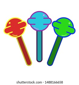 several multi-colored candy lollipops for children for halloween candy or life vector illustration