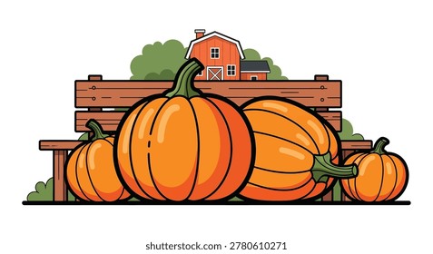 Several orange pumpkins stacked together outdoors