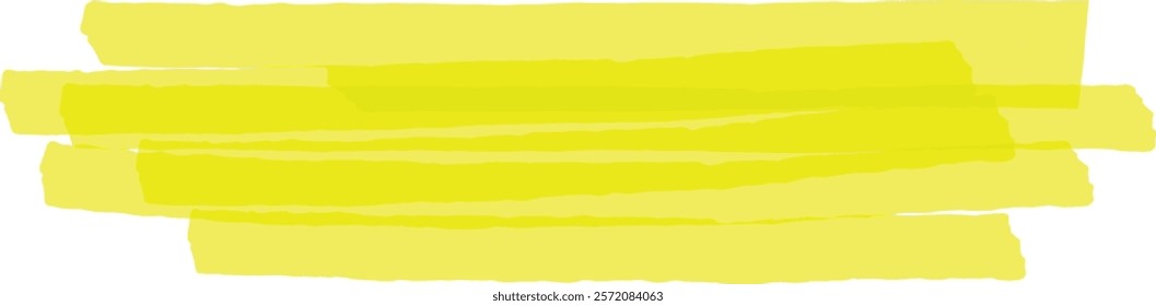 Several overlapping strokes of a bright yellow marker create a visually striking highlighted area, perfect for adding emphasis or drawing attention to specific content