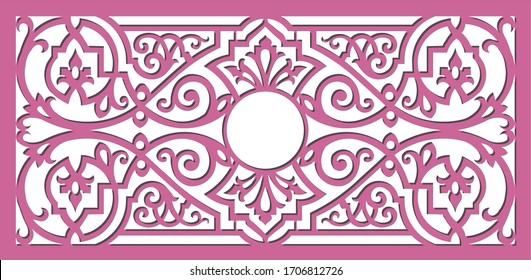 several panels for decorating decorative surfaces. Abstract stripes, lines, panels. Vector illustration of laser cutting. Plotter cutting and screen printing