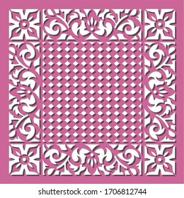 several panels for decorating decorative surfaces. Abstract stripes, lines, panels. Vector illustration of laser cutting. Plotter cutting and screen printing