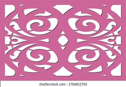 several panels for decorating decorative surfaces. Abstract stripes, lines, panels. Vector illustration of laser cutting. Plotter cutting and screen printing
