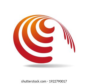 Several parallel orange lines wound around a transparent cone. Logo