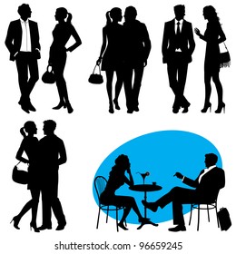 several people - vector silhouettes