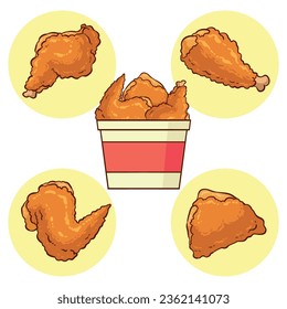 
several pieces of delicious looking fried chicken