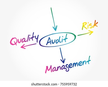 Several possible outcomes of performing an AUDIT, concept diagram, business concept mind map