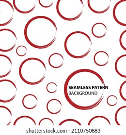Several red circles are drawn on a white background in a seamless pattern