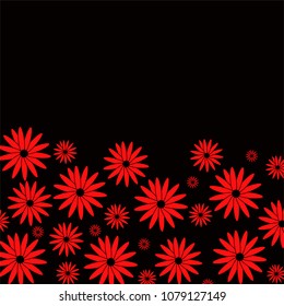 Several red flowers on a dark background.