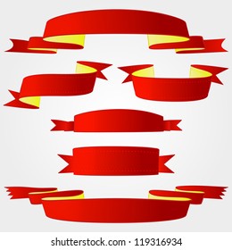 several red ribbon selection pack vector series