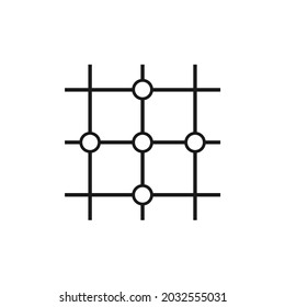 several related lines form like a fence with a circle inside