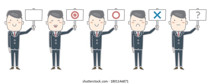 several set of cute busimessman