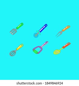 varios conjuntos de herramientas de cocina. herramientas de cocina "vectorial"