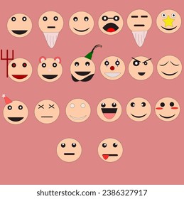 several sets of emojis of various shapes and expressions on november 10,2023