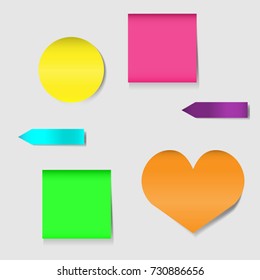 Several shapes and colors of paper note for office,vector,illustration