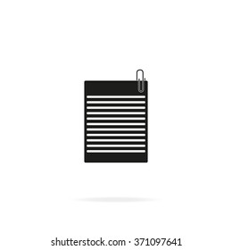 Several sheets of paper and a metal paper clip.