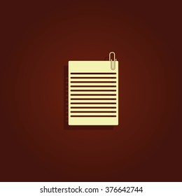 Several sheets of paper and a metal paper clip.