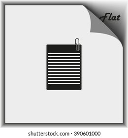 Several sheets of paper and a metal paper clip.