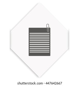 Several sheets of paper and a metal paper clip.
