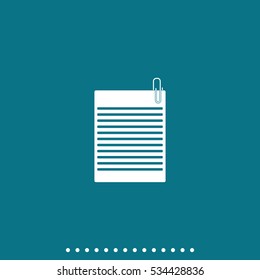 Several sheets of paper and a metal paper clip.