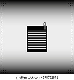 Several sheets of paper and a metal paper clip.