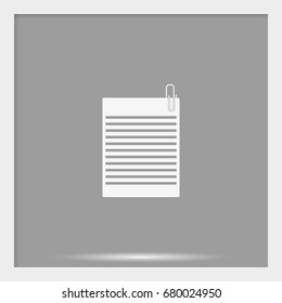 Several sheets of paper and a metal paper clip.