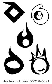 several simple logo design illustrations of the letter O