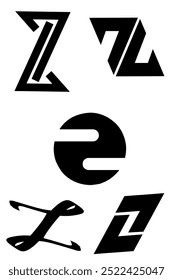 several simple logo design illustrations of the letter z