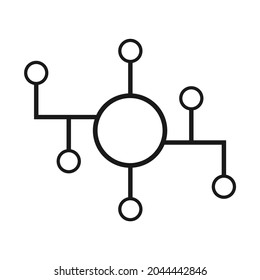 several small circles linked line to big circle