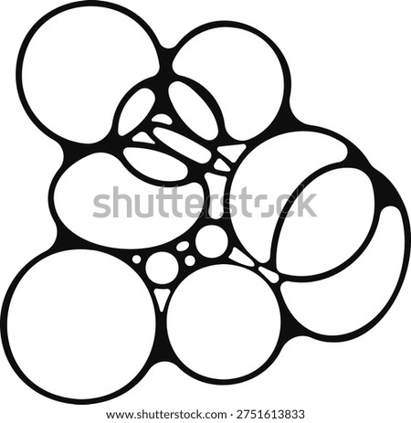 Several soap bubbles arranged in a merged, abstract group.