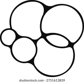 Several soap bubbles merged in a clustered graphic outline.