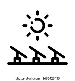 several solar panels icon vector. several solar panels sign. isolated contour symbol illustration