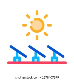 several solar panels icon vector. several solar panels sign. color contour symbol illustration