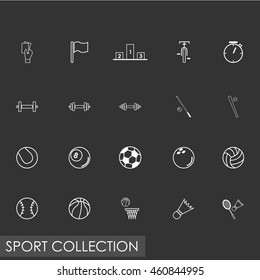 A several of sport line vector icon