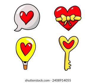 several symbols that express affection and love to lovers on special days