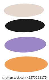 several table columns form a long oval circle full of color without a background