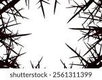 several thorn branches that form a frame without a background