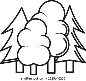 Several tree to coloring book for children