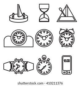Varias variantes de los diales de reloj abstracto.