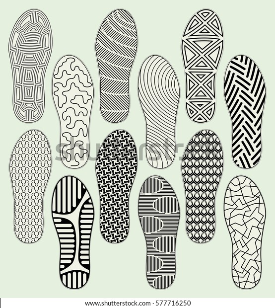 靴底のベクター画像パターンのいくつかの変種 のベクター画像素材 ロイヤリティフリー