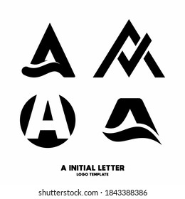 several variation of A initial letter logo template