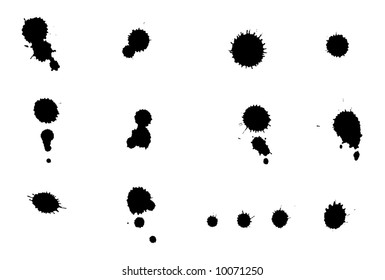 Several very high resolution Ink splatter