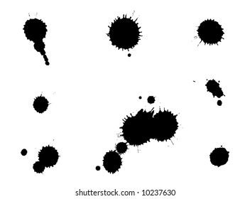 Several very high resolution Ink splatter