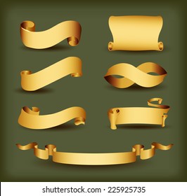 Several vintage vector banner from old paper