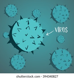 several virus germs on dark blue background