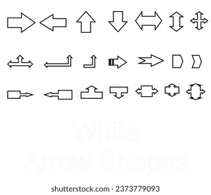 Several white arrow shapes in different directions
