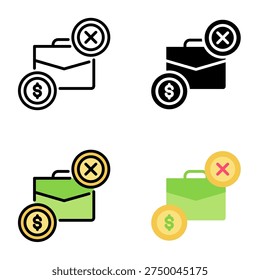 Severance employee icon collection of various styles for design branding, print and digital media