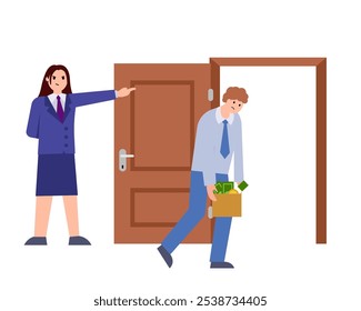 Severance package. Vector simple color flat illustration.