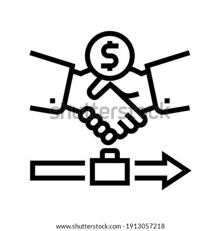 severance pay allowance line icon vector. severance pay allowance sign. isolated contour symbol black illustration