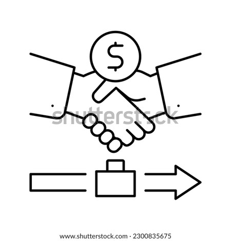 severance pay allowance line icon vector. severance pay allowance sign. isolated contour symbol black illustration