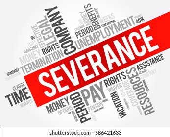 Severance word cloud collage , social concept background
